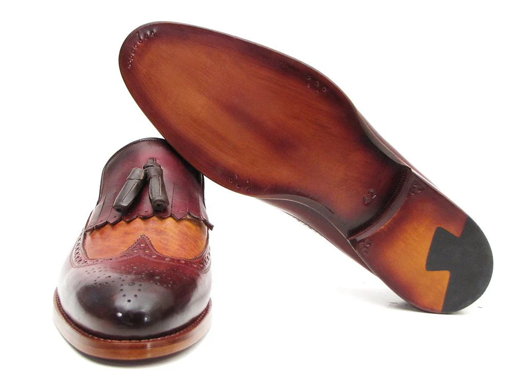 Paul Parkman Kiltie Tassel Loafer Tobacco & Bordeaux - Image 5