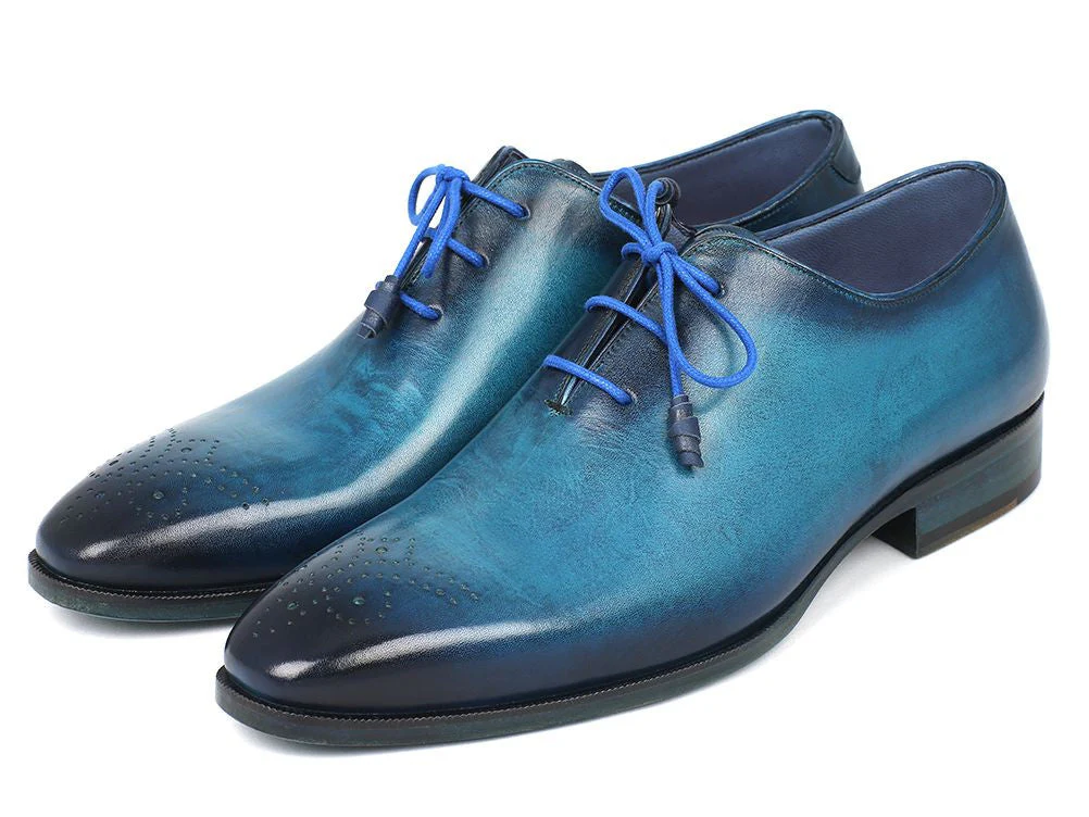 Paul Parkman Men's Blue & Navy Medallion Toe Oxfords