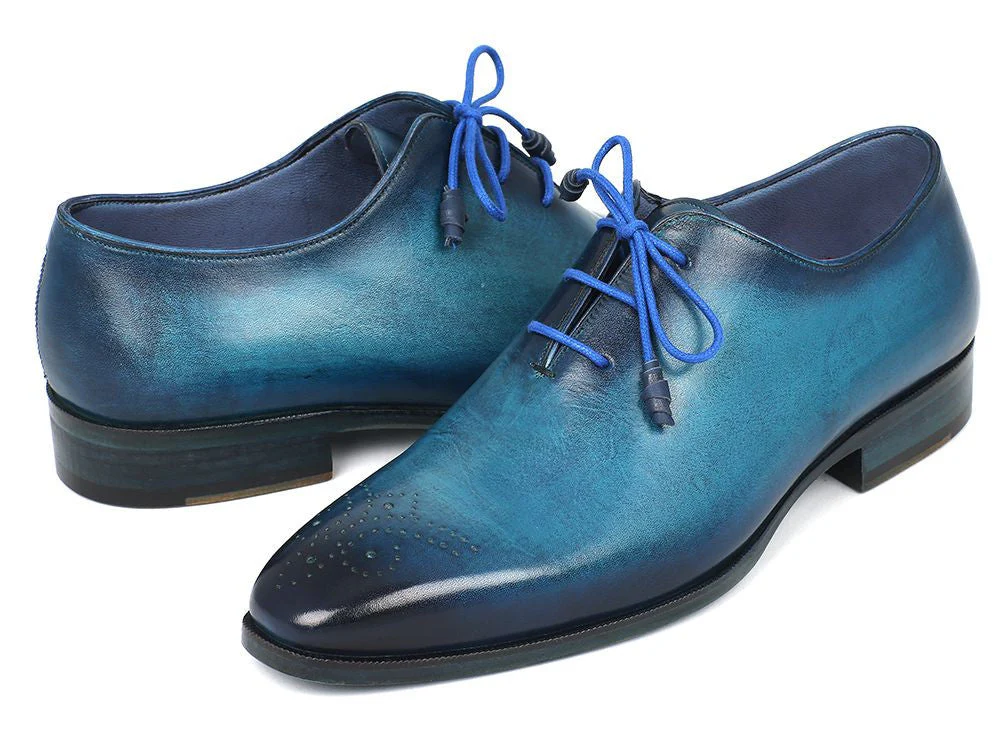 Paul Parkman Men's Blue & Navy Medallion Toe Oxfords - Image 6