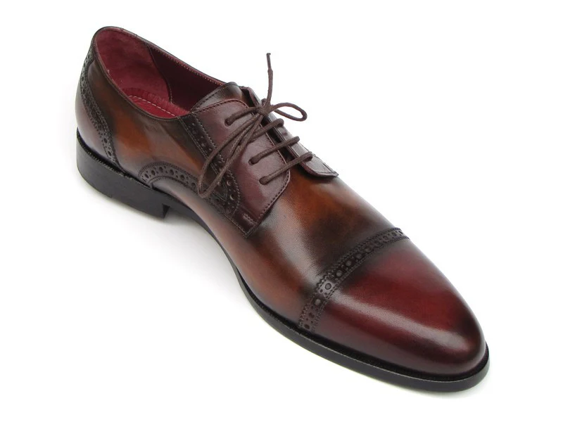 Paul Parkman Men's Bordeaux / Tobacco Derby Shoes Leather Upper And Leather Sole - Image 4