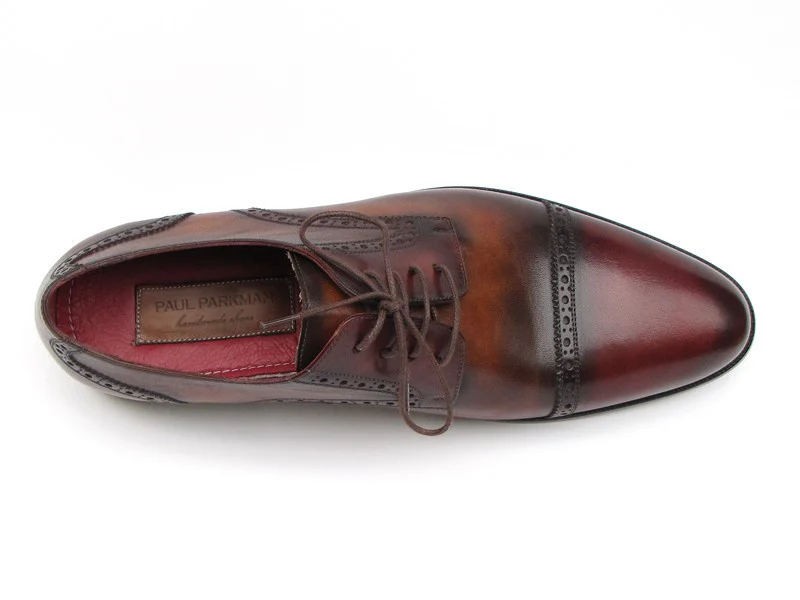 Paul Parkman Men's Bordeaux / Tobacco Derby Shoes Leather Upper And Leather Sole - Image 5