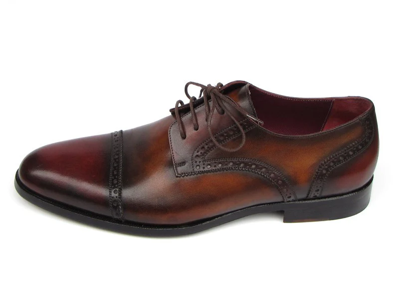 Paul Parkman Men's Bordeaux / Tobacco Derby Shoes Leather Upper And Leather Sole - Image 7