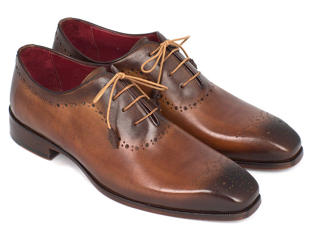 Paul Parkman Men's Brown & Camel Medallion Toe Oxfords