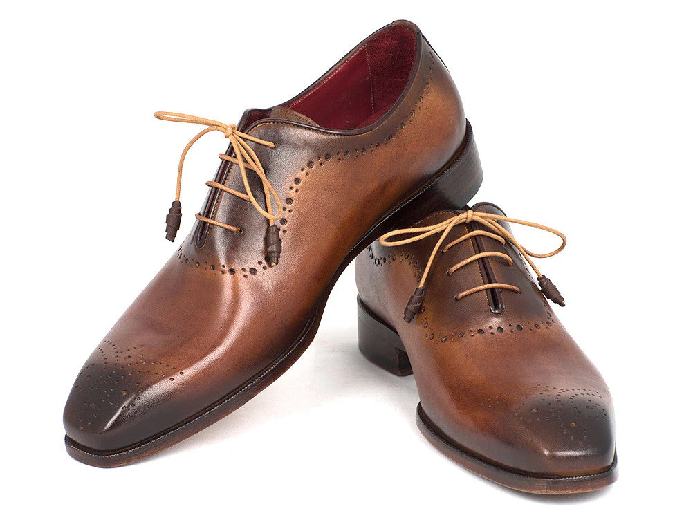 Paul Parkman Men's Brown & Camel Medallion Toe Oxfords - Image 5