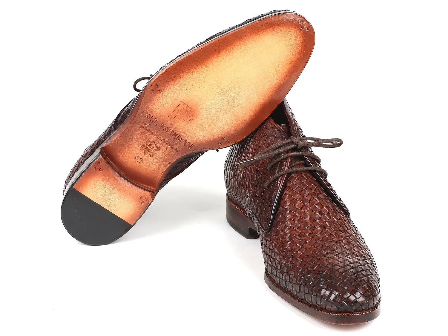 Paul Parkman Men's Brown Woven Leather Chukka Boots - Image 6
