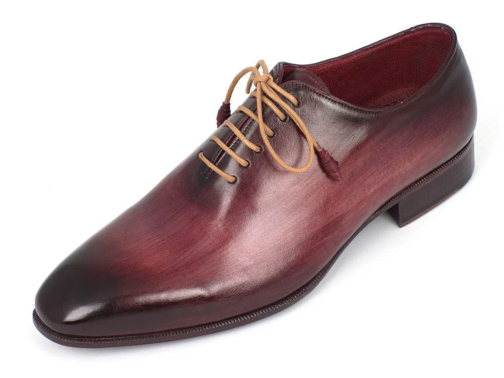 Paul Parkman Men's Burgundy Wholecut Plain Toe Oxfords - Image 4