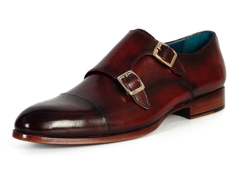 Paul Parkman Men's Cap-Toe Double Monkstraps Brol Dark Brown - Image 3
