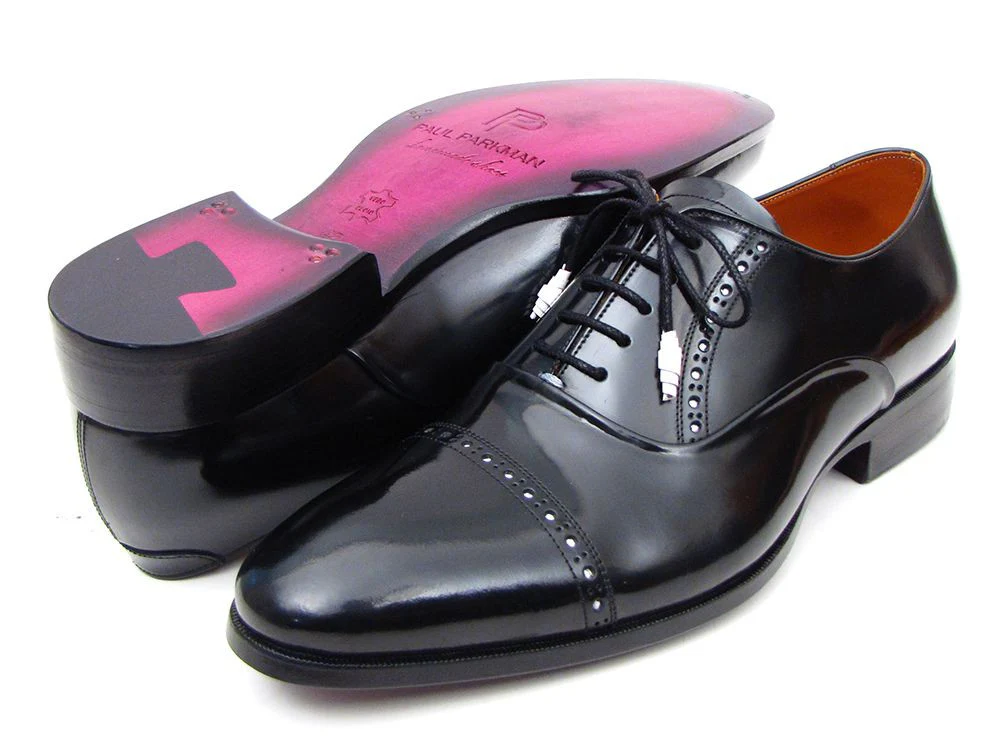 Paul Parkman Men's Captoe Oxfords Black Dress Shoes - Image 2