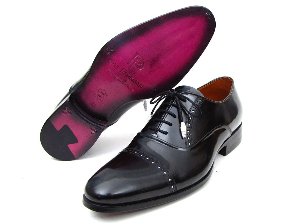 Paul Parkman Men's Captoe Oxfords Black Dress Shoes - Image 3