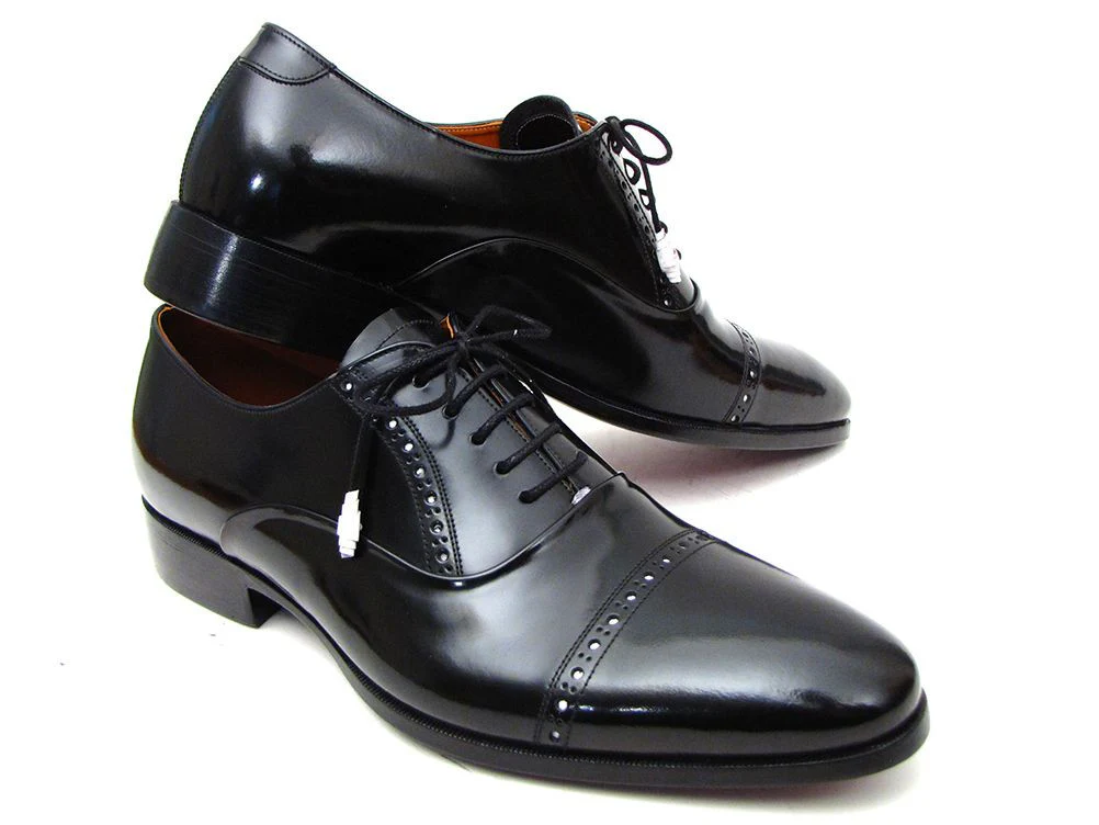 Paul Parkman Men's Captoe Oxfords Black Dress Shoes - Image 5