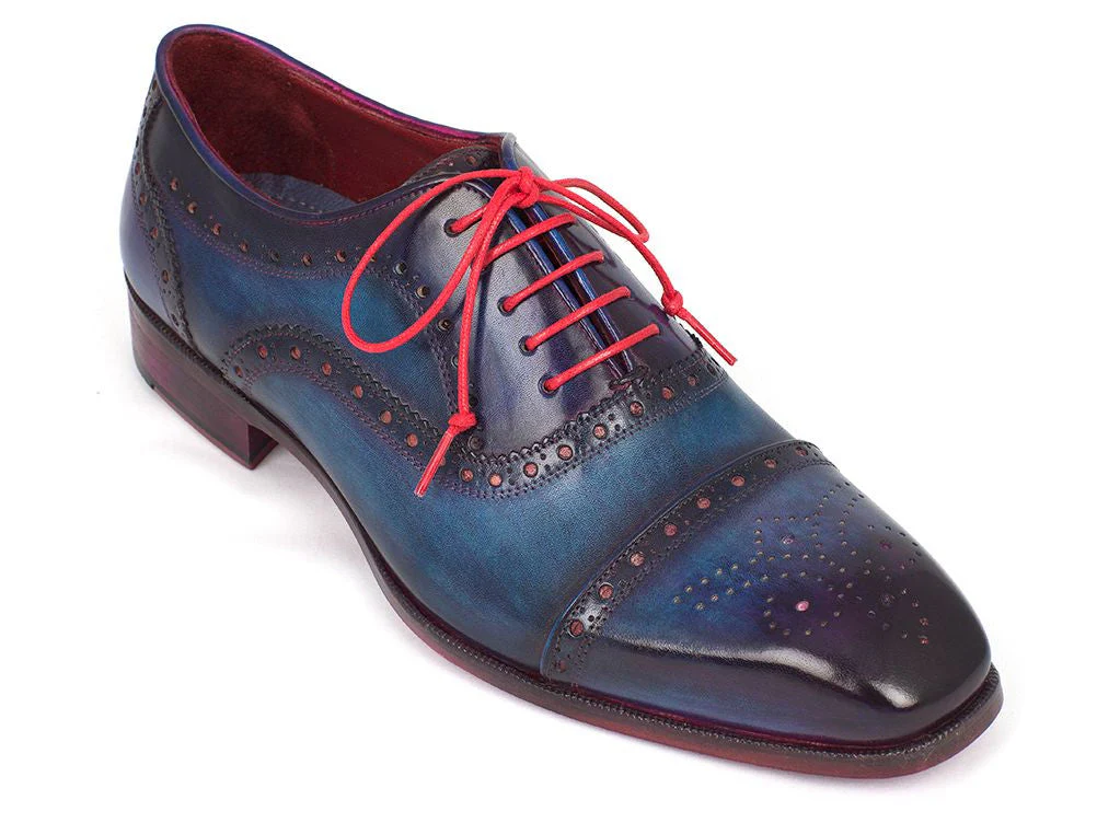 Paul Parkman Men's Captoe Oxfords Blue & Parliament - Image 2