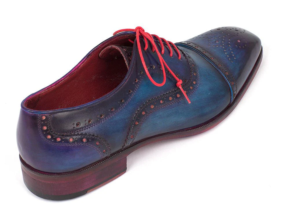 Paul Parkman Men's Captoe Oxfords Blue & Parliament - Image 4