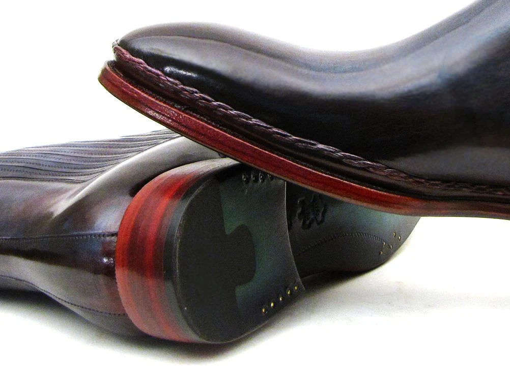 Paul Parkman Men's Chelsea Boots Navy & Bordeaux - Image 5