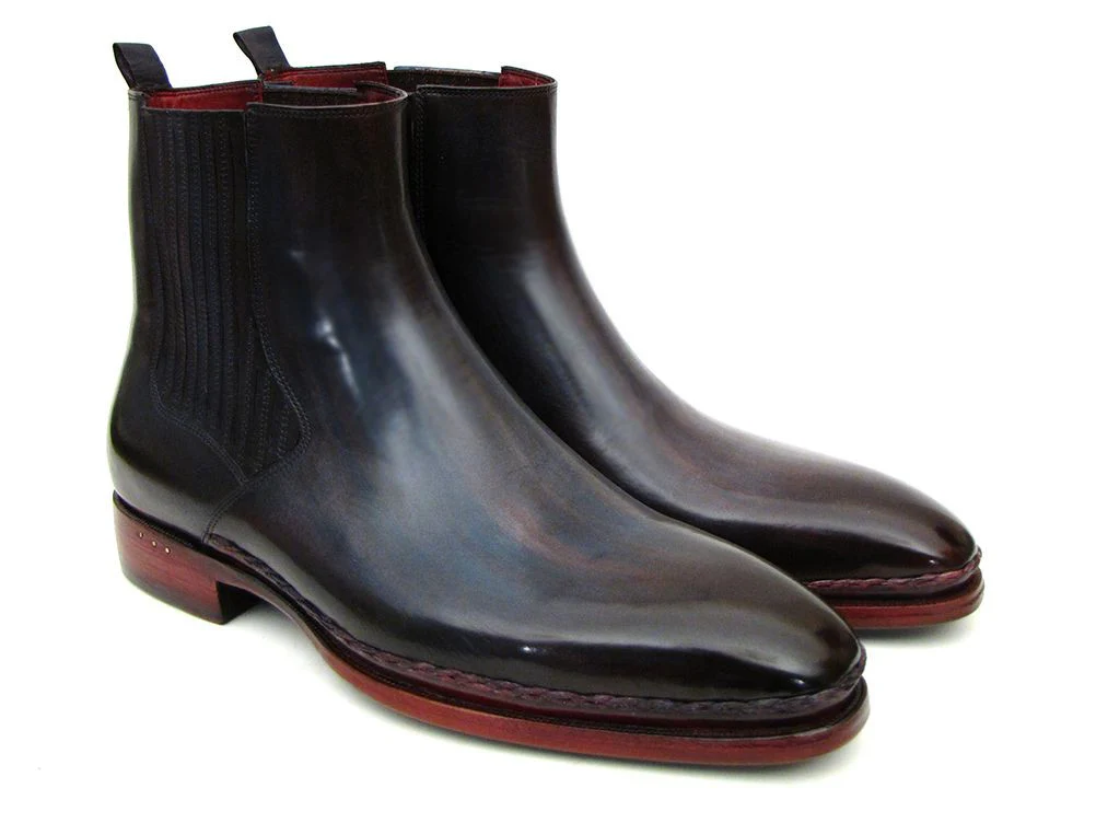 Paul Parkman Men's Chelsea Boots Navy & Bordeaux - Image 7