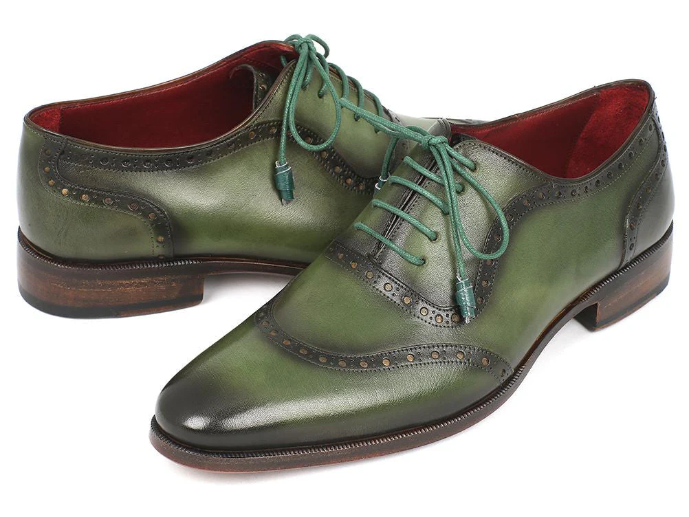 Paul Parkman Men's Green Calfskin Oxfords - Image 6