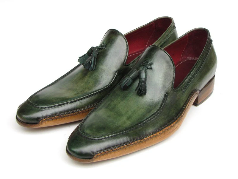Paul Parkman Men's Green Side Handsewn Tassel Loafer - Image 5
