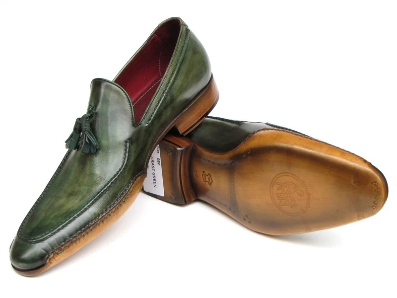 Paul Parkman Men's Green Side Handsewn Tassel Loafer - Image 6