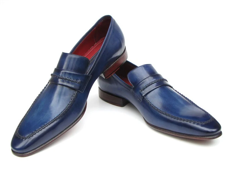 Paul Parkman Men's Loafer Shoes Navy Leather Upper And Leather Sole - Image 4