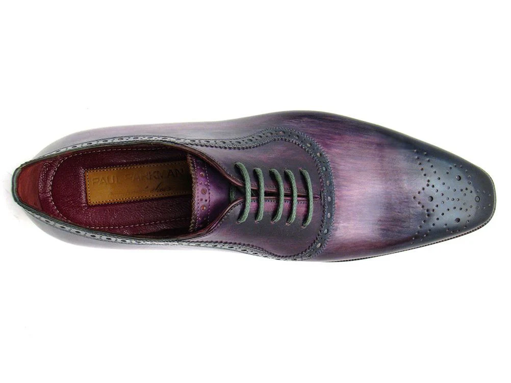 Paul Parkman Men's Purple & Navy Medallion Toe Oxfords - Image 6