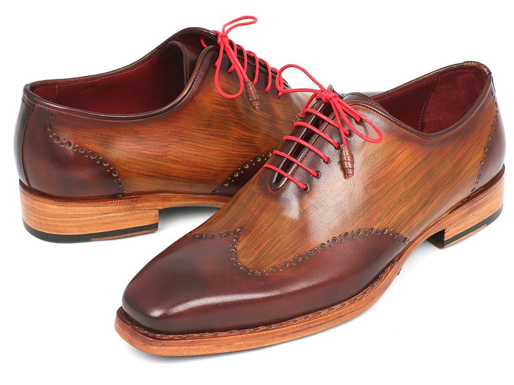 Paul Parkman Men's Wingtip Oxford Goodyear Welted Brown & Camel - Image 3