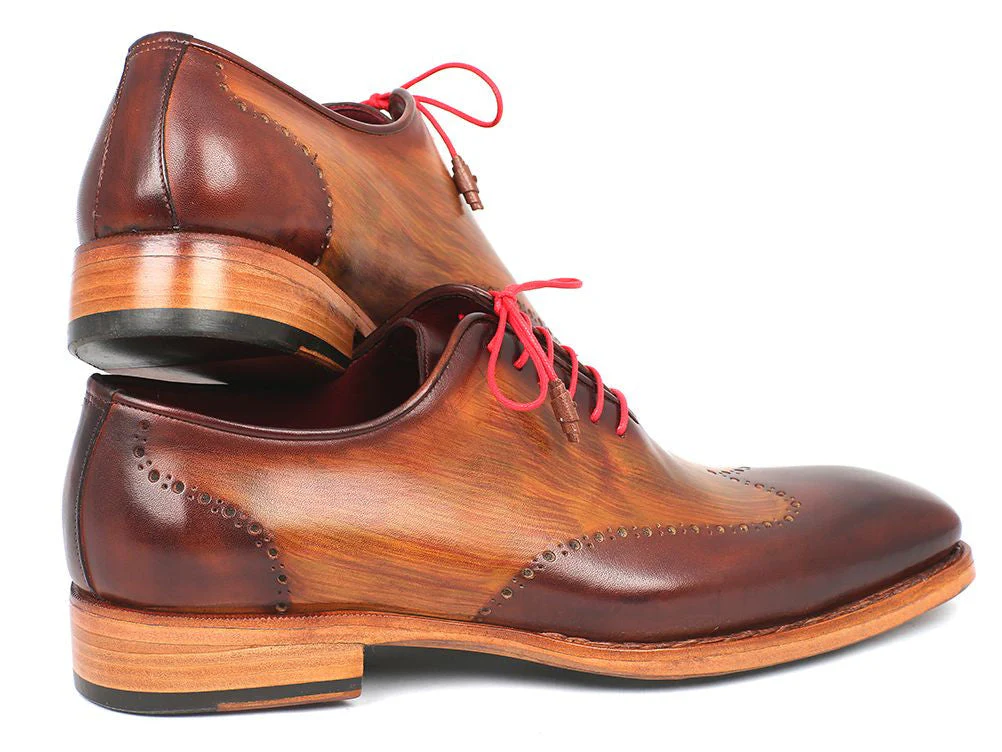 Paul Parkman Men's Wingtip Oxford Goodyear Welted Brown & Camel - Image 4