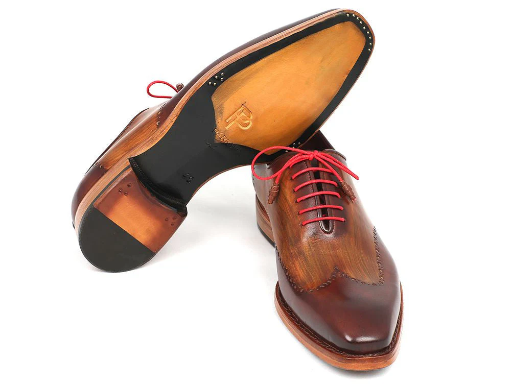 Paul Parkman Men's Wingtip Oxford Goodyear Welted Brown & Camel - Image 6