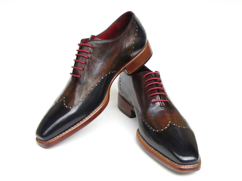 Paul Parkman Men's Wingtip Oxford Goodyear Welted Navy Red Black - Image 3