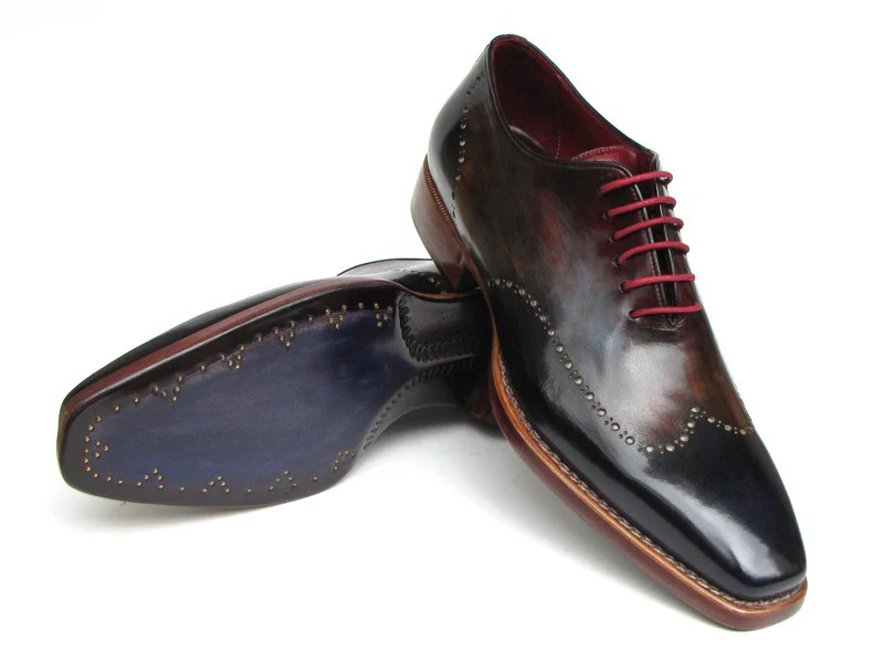 Paul Parkman Men's Wingtip Oxford Goodyear Welted Navy Red Black - Image 4