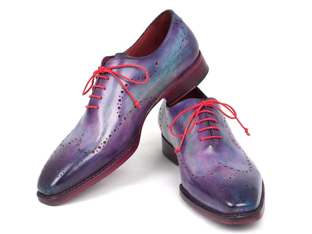 Paul Parkman Men's Wingtip Oxfords Goodyear Welted Purple - Image 4