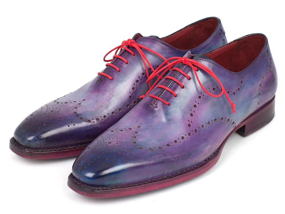 Paul Parkman Men's Wingtip Oxfords Goodyear Welted Purple - Image 5