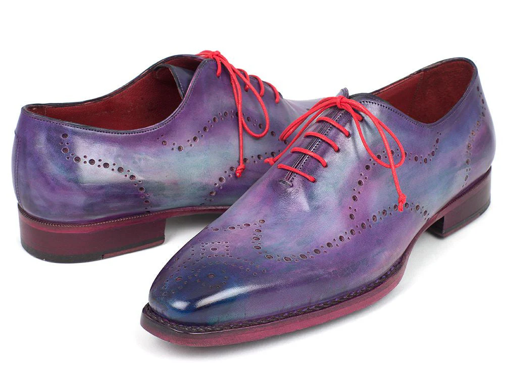 Paul Parkman Men's Wingtip Oxfords Goodyear Welted Purple - Image 6