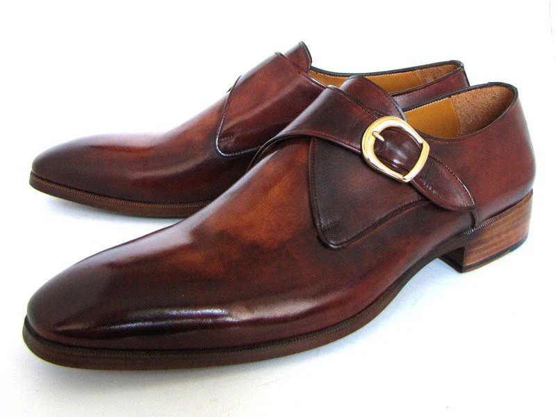 Paul Parkman Monkstrap Dress Shoes Brown & Camel - Image 2