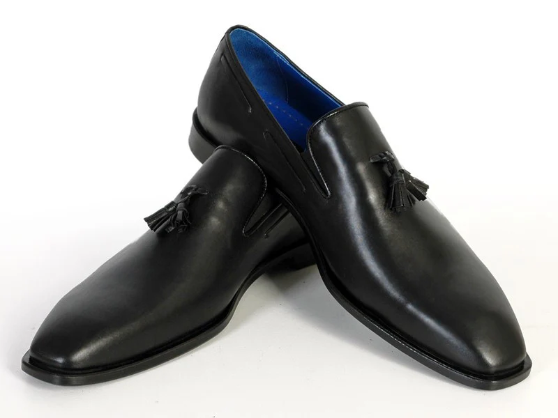 Paul Parkman Tassel Black Leather Sole Leather Upper Loafer - Image 5