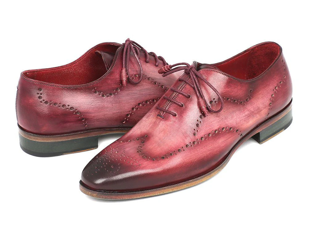 Paul Parkman Wingtip Oxfords Burgundy Handpainted Calfskin - Image 6