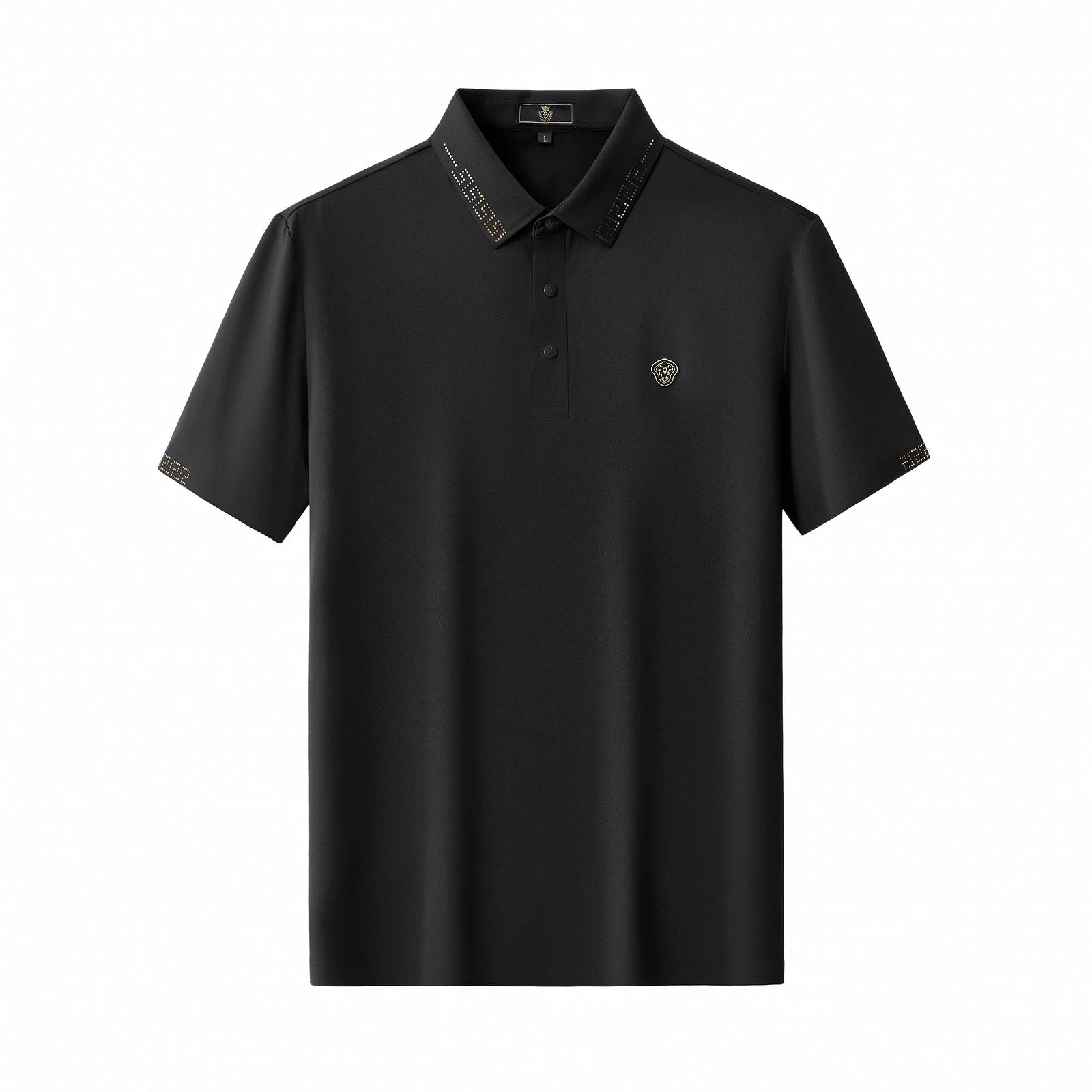 Perforated Collar Performance Polo – El Baron BLACK/GOLD