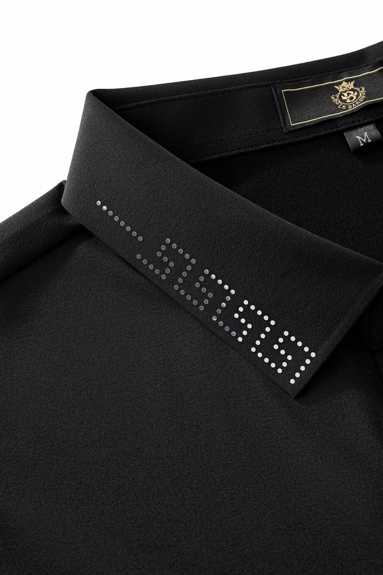 Perforated Collar Performance Polo – El Baron BLACK/SILVER - Image 7
