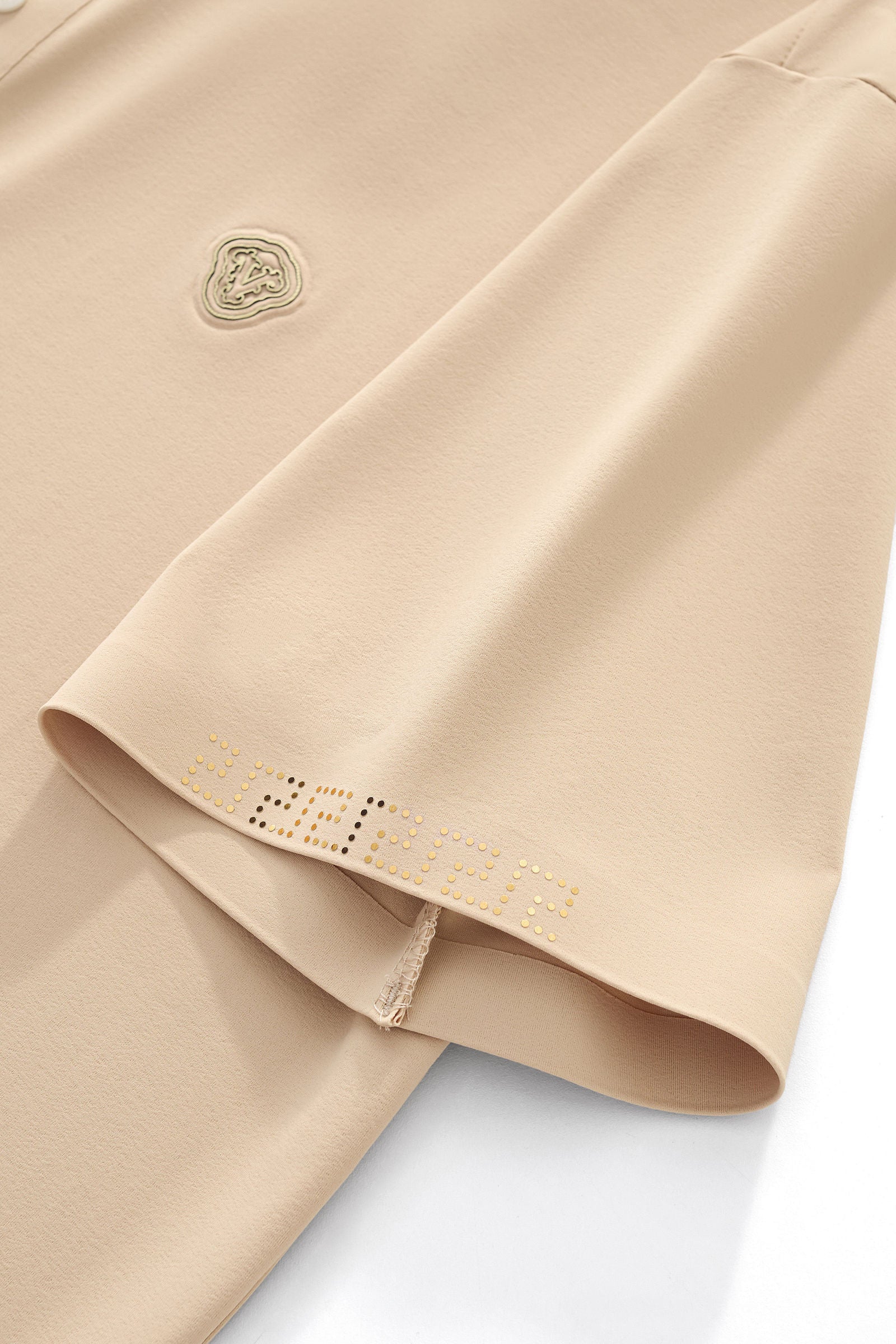 Perforated Collar Performance Polo – El Baron KHAKI/GOLD - Image 5