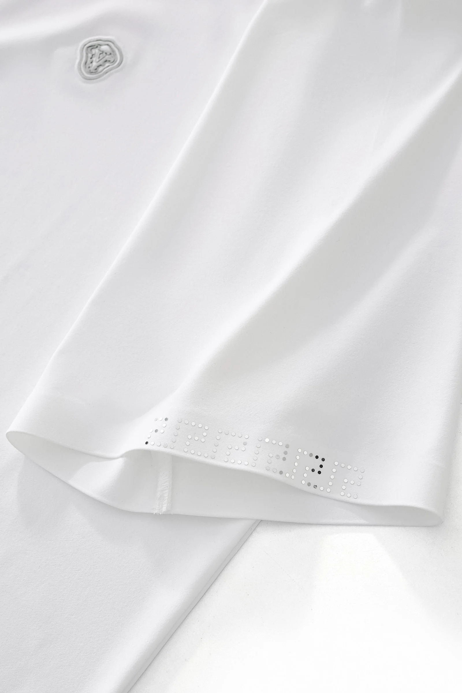 Perforated Collar Performance Polo – El Baron WHITE/SILVER - Image 5