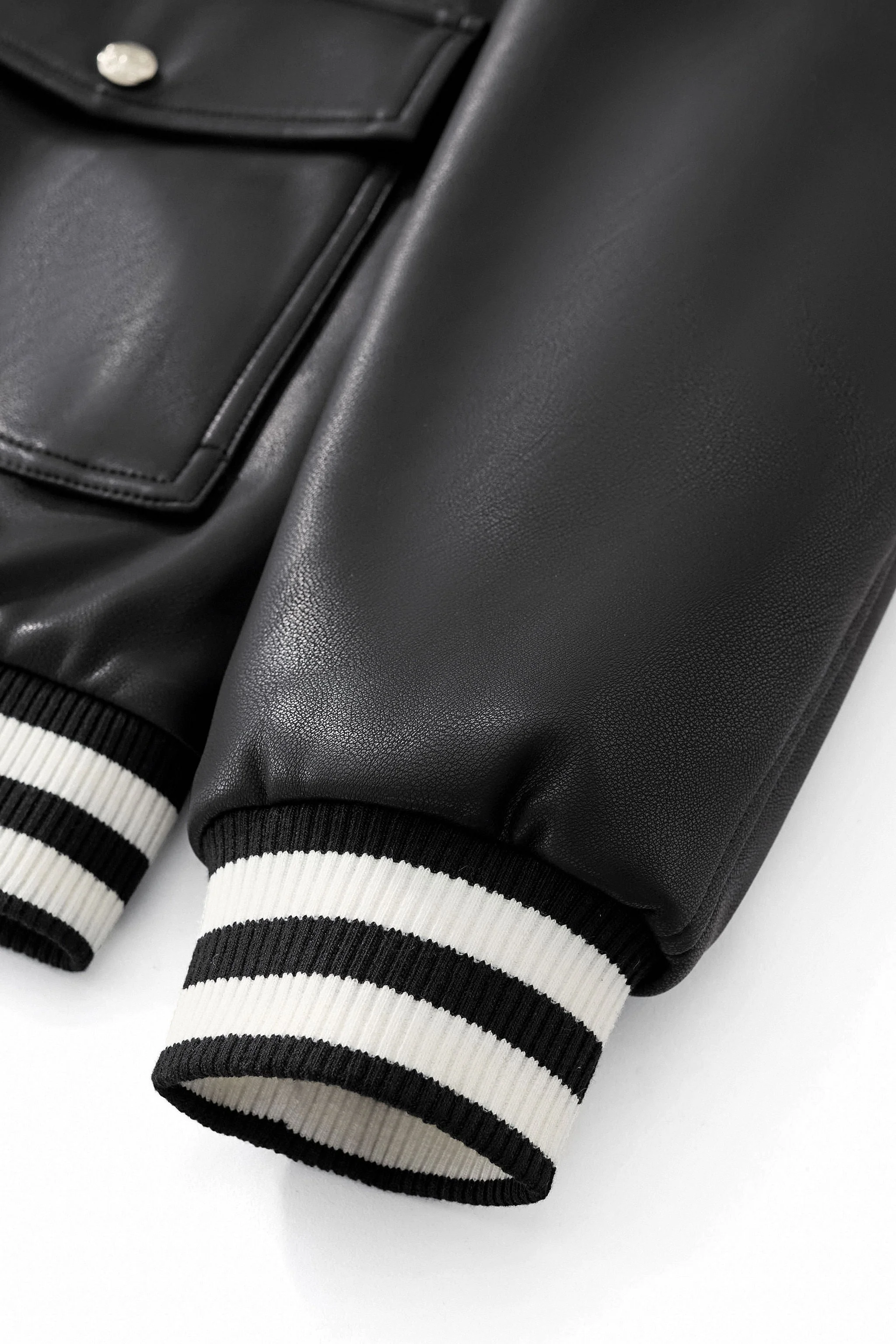 Prestige Varsity PU Jacket BLACK - Image 10