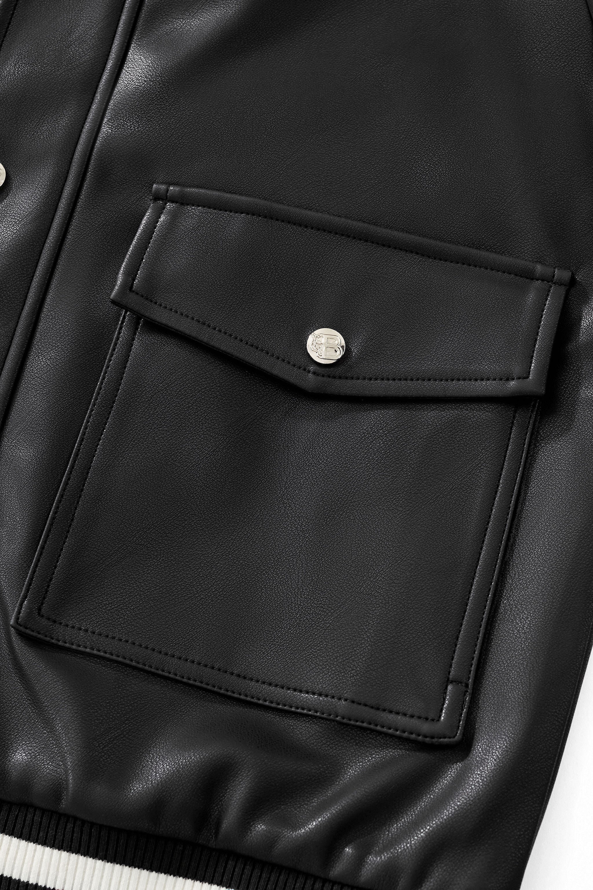 Prestige Varsity PU Jacket BLACK - Image 5