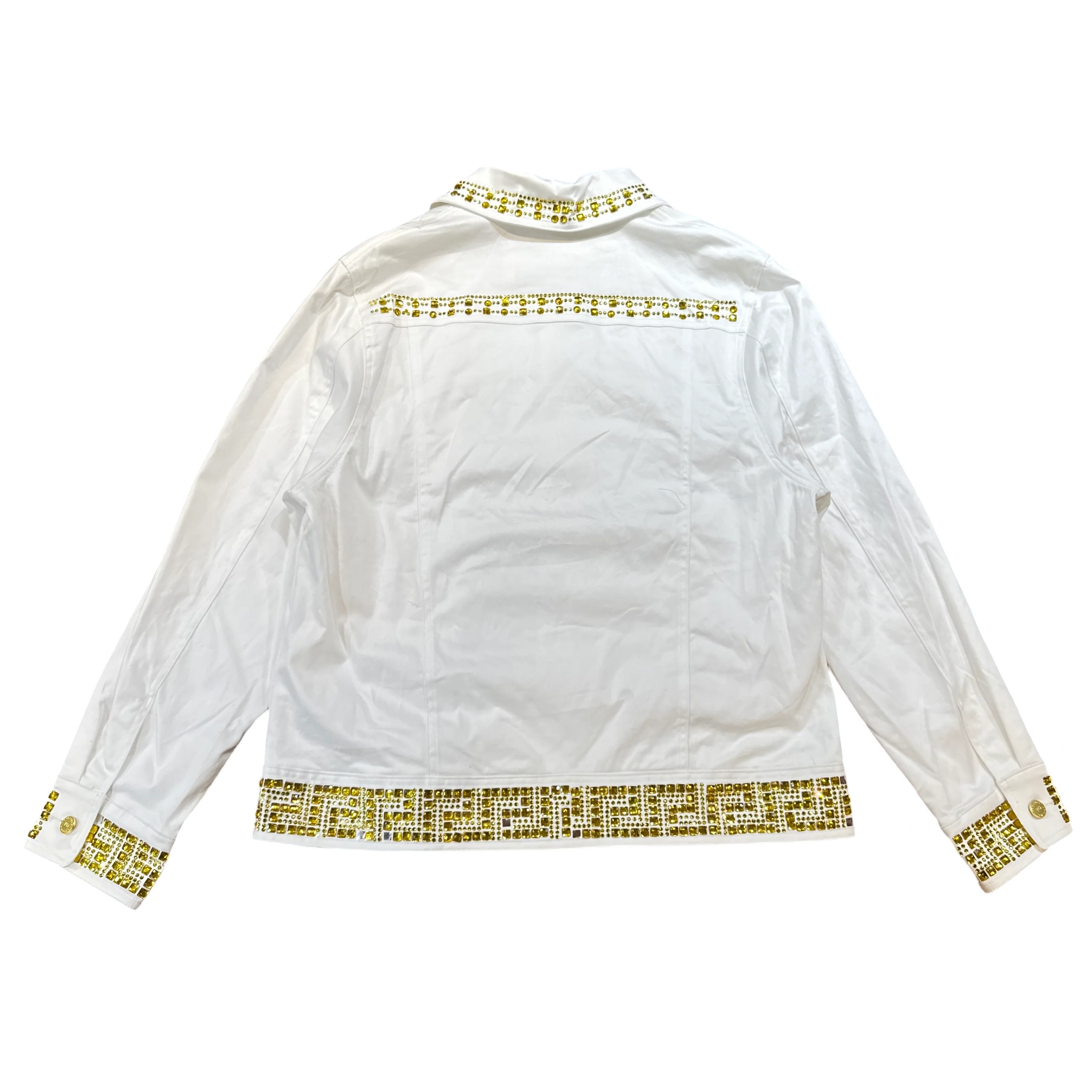 Prestige White Yellow Studded Crystal Jacket - Image 2