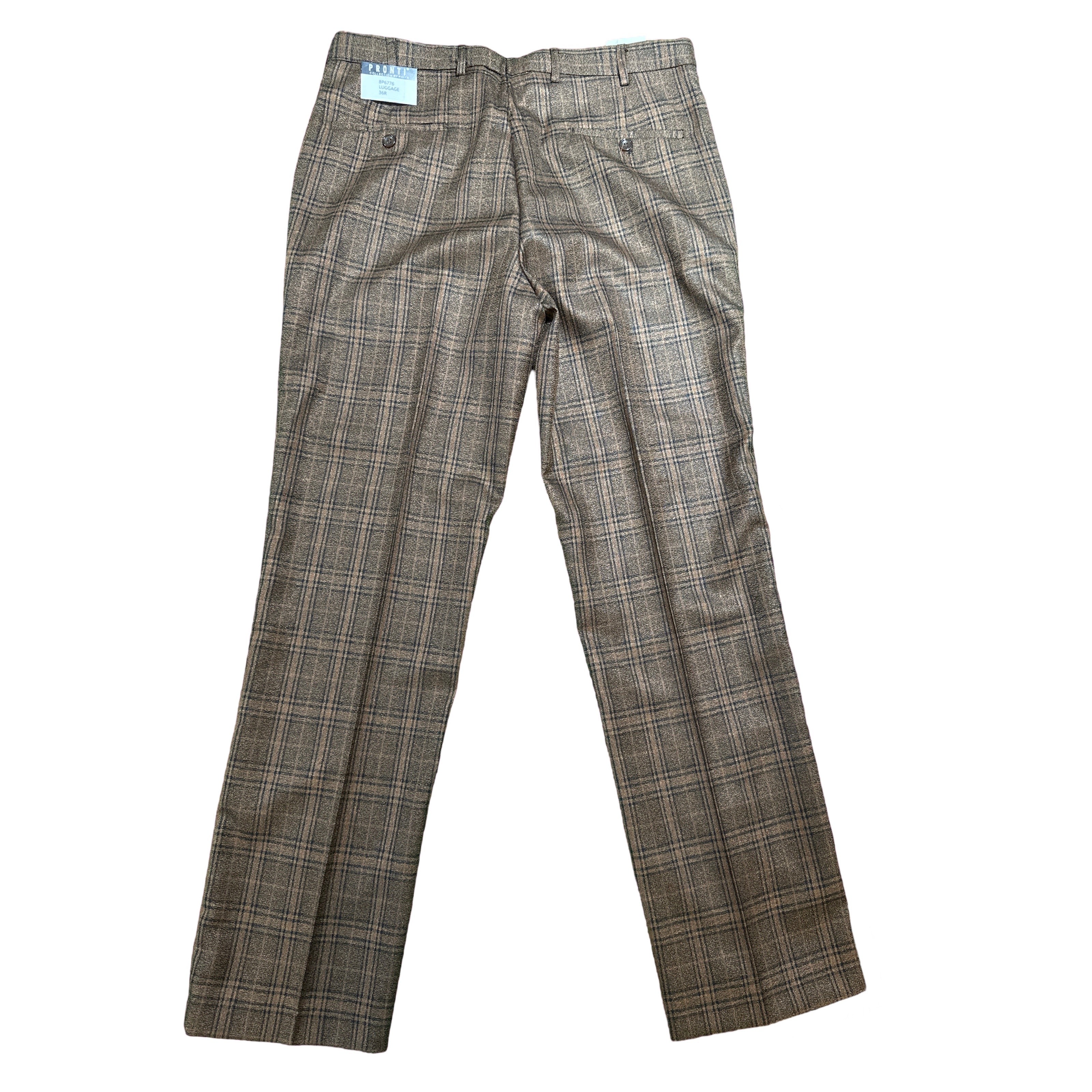 Pronti Brown Plaid High End Pants - Image 2