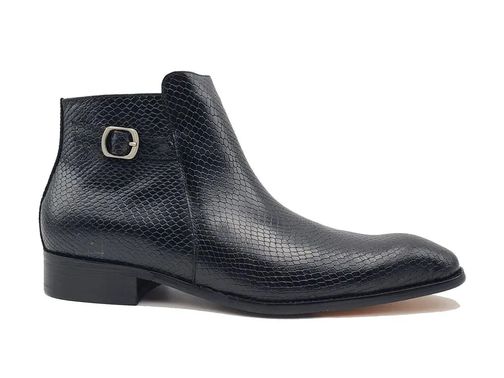 Python Printed Calfskin Buckle Strap Boot - Image 4