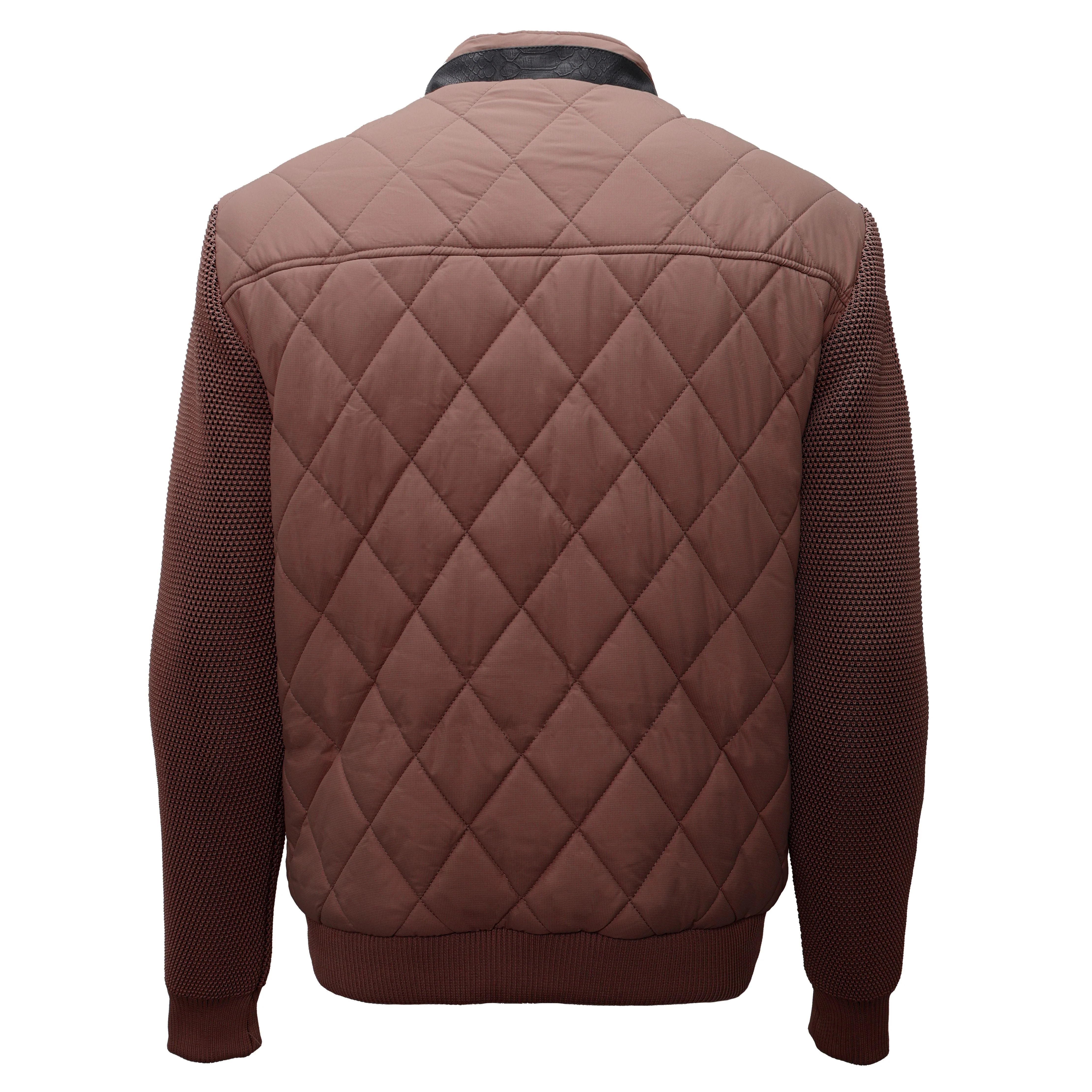 Urban Crest Quilted Bomber COFFEE - Image 3
