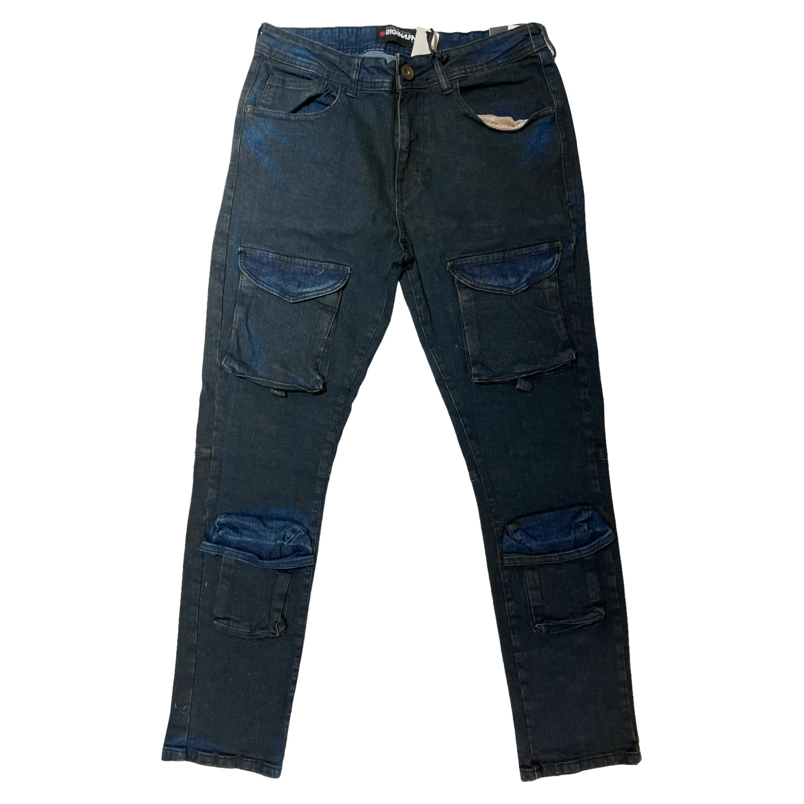 R3bel Denim Two Tone Quad Cargo Denim Pants - Image 2