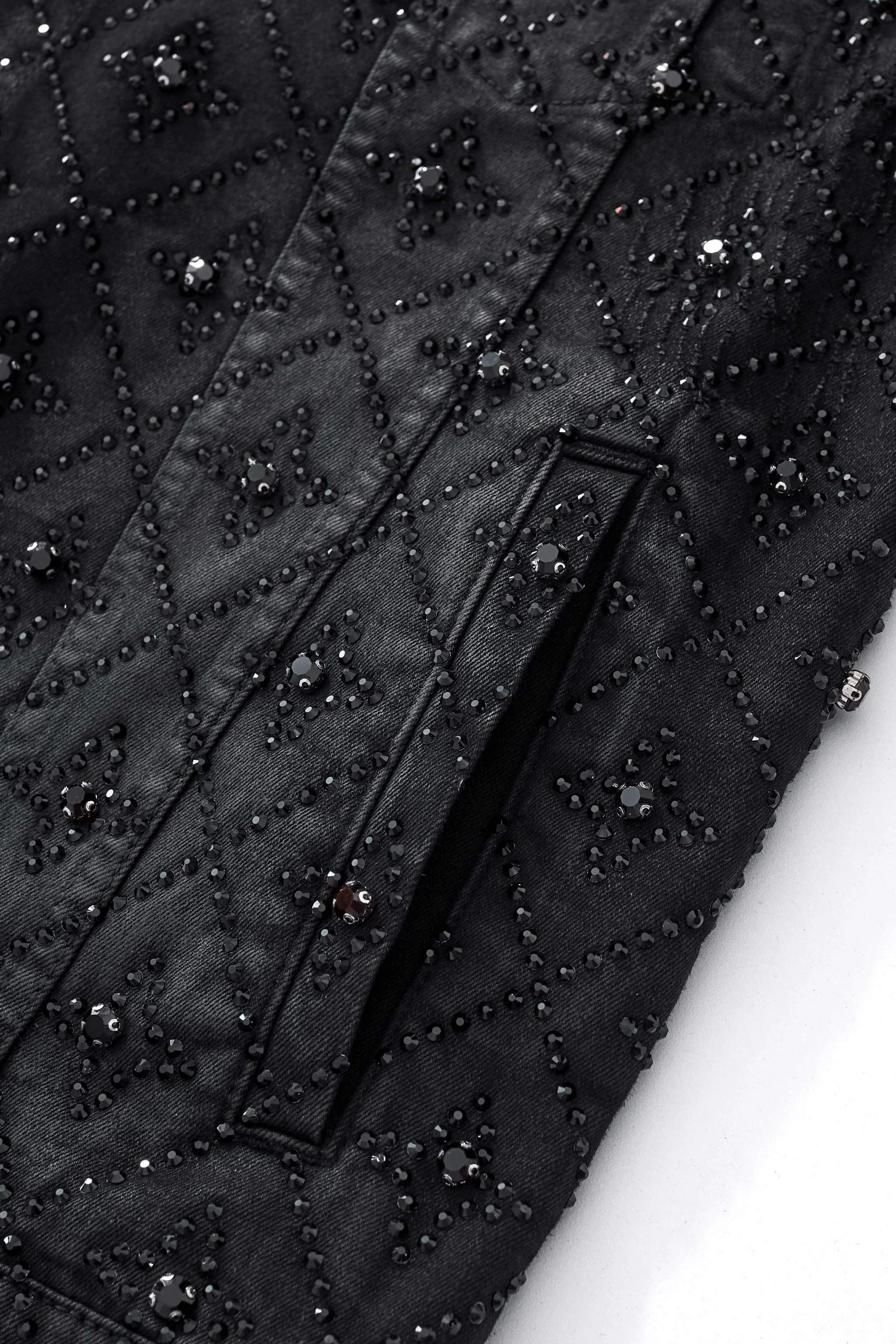 Radiant Embellished Denim Jkt – Century Penthouse BLACK - Image 6