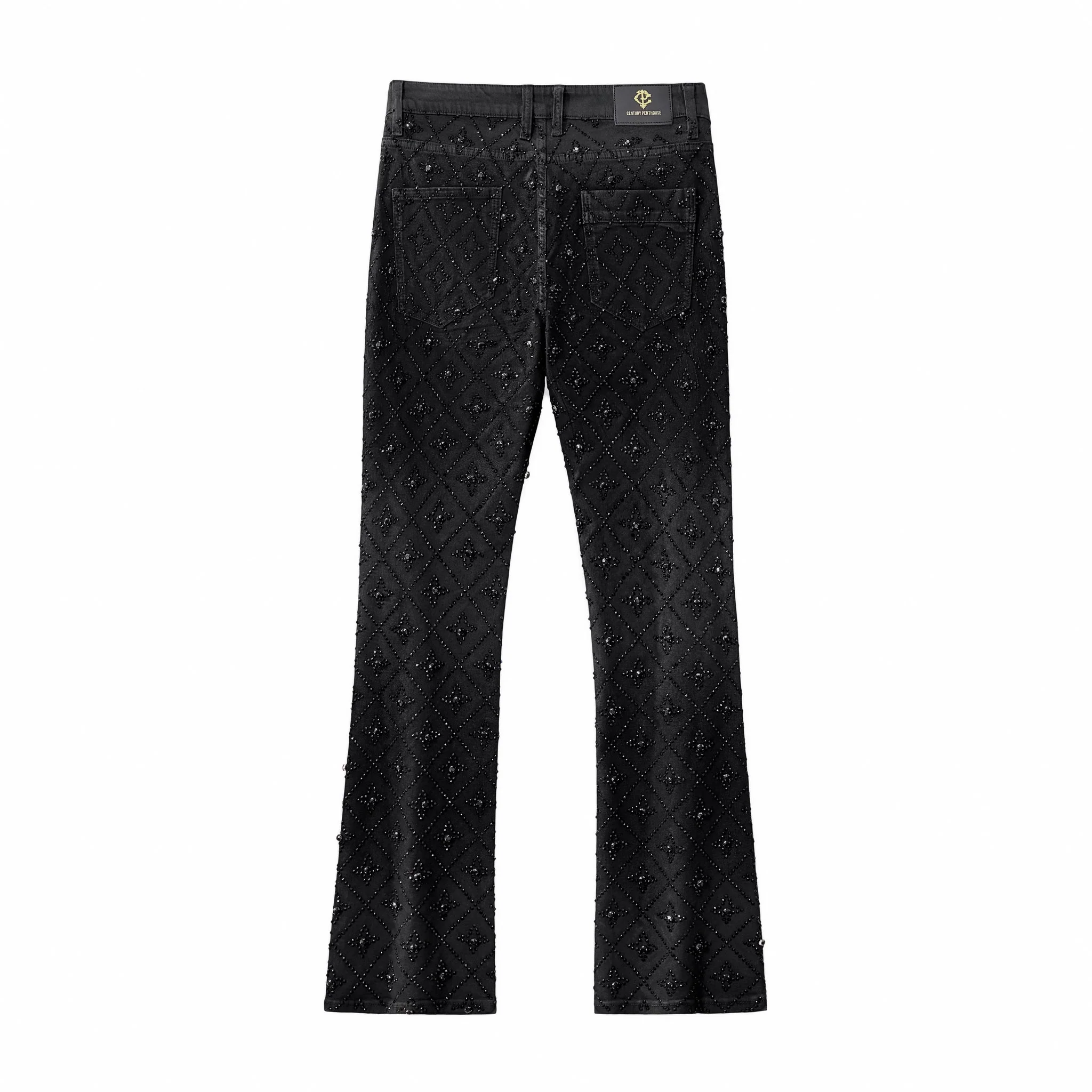 Radiant Embellished Denim Pant – Century Penthouse BLACK - Image 3