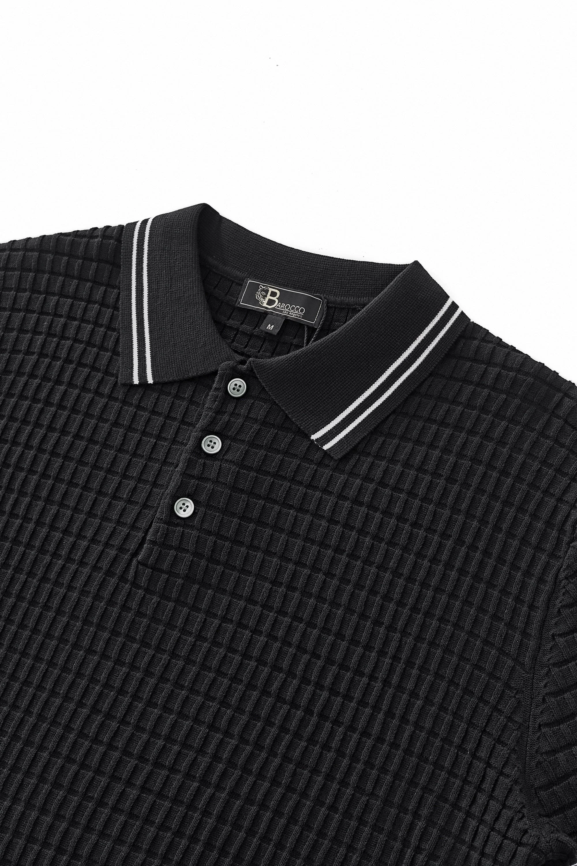 Refined Motion Knit Polo BLACK - Image 3