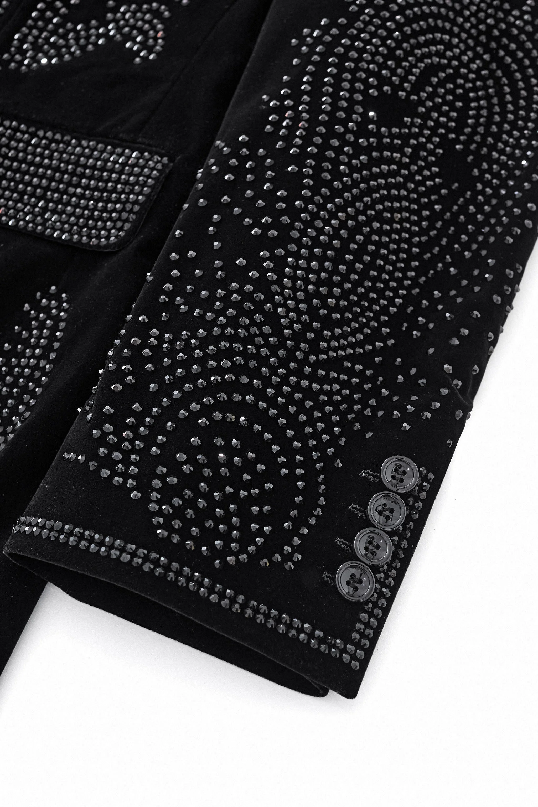 Regal Cascades Embellished Velvet Blazer BLACK/BLACK - Image 10