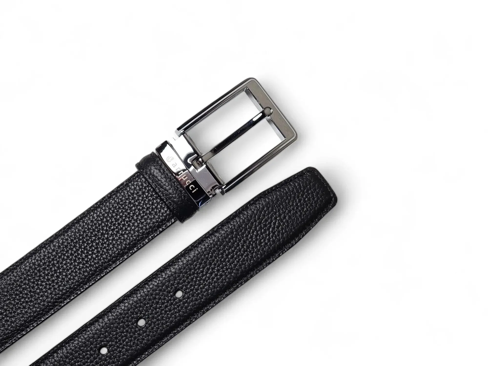 Reversible Belt in Pebble Leather - Image 3